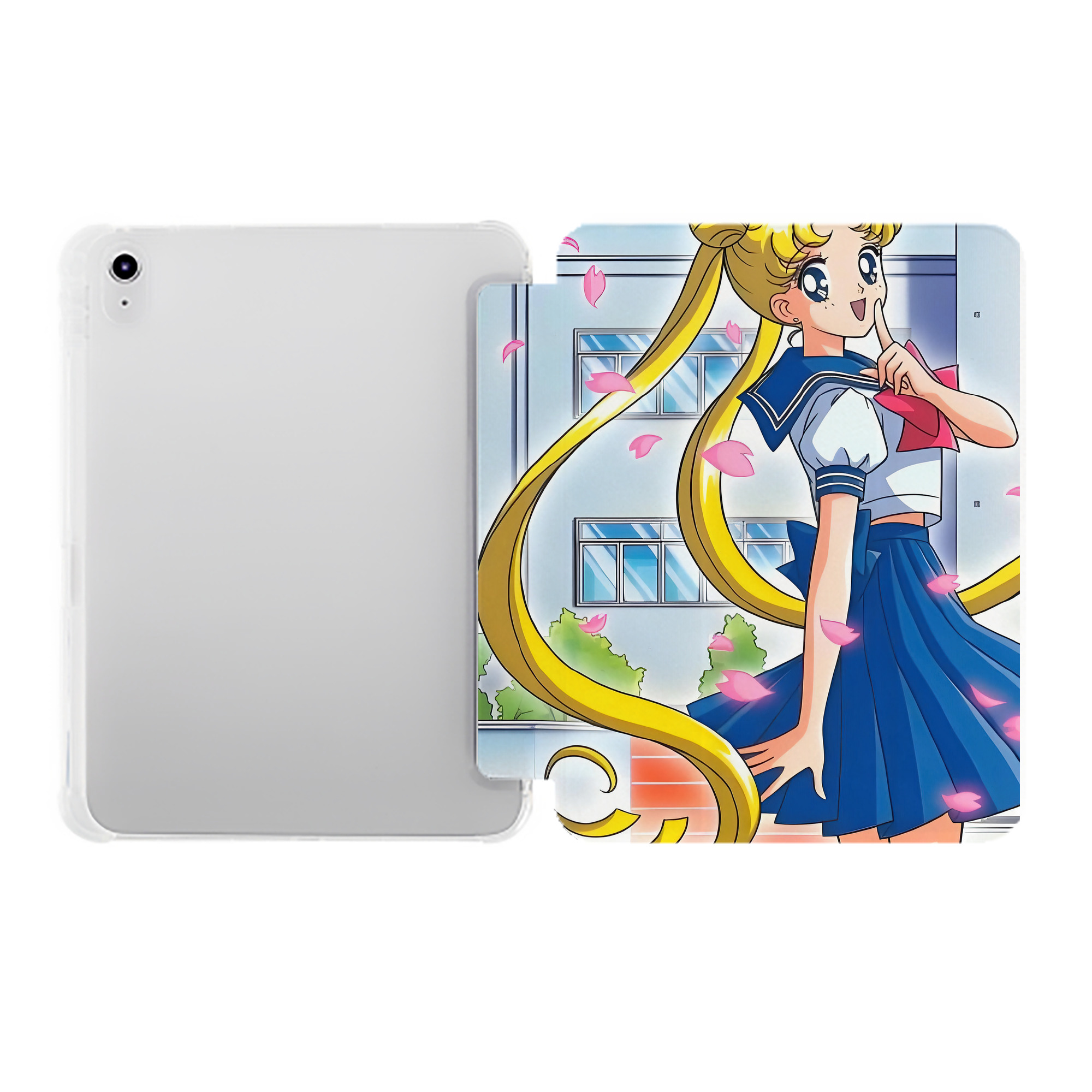 （画像用） 美少女戦士セーラームーン Sailor Moon IPad ケース ペン収納付き 三つ折りスタンド PUレザー×シリコン 対応機種9.5/10.5/10.9インチ
